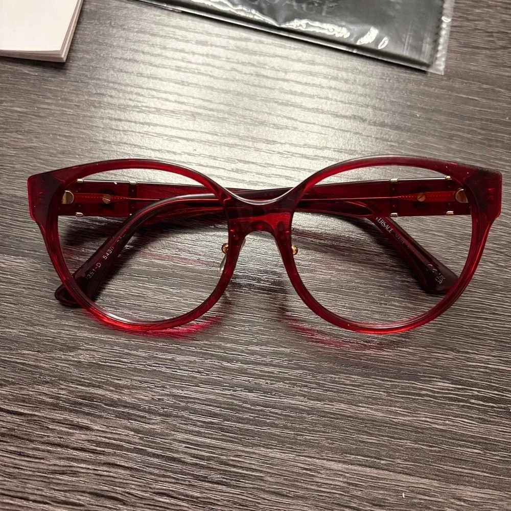 Versace Women's Transparent Red Eyeglasses 53-7-140 frames Model VE3351-D 5430